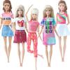 5x Doll Clothes for 30cm Dolls Cute Dress Skirts Yoga Pants Tops for 1/6 11.5 Inch Doll Gift Set for Girl Toy