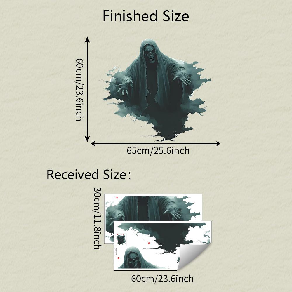 Halloween Atmosphere Decoration Scary Skull Head Bedroom Living Room Wall Stickers