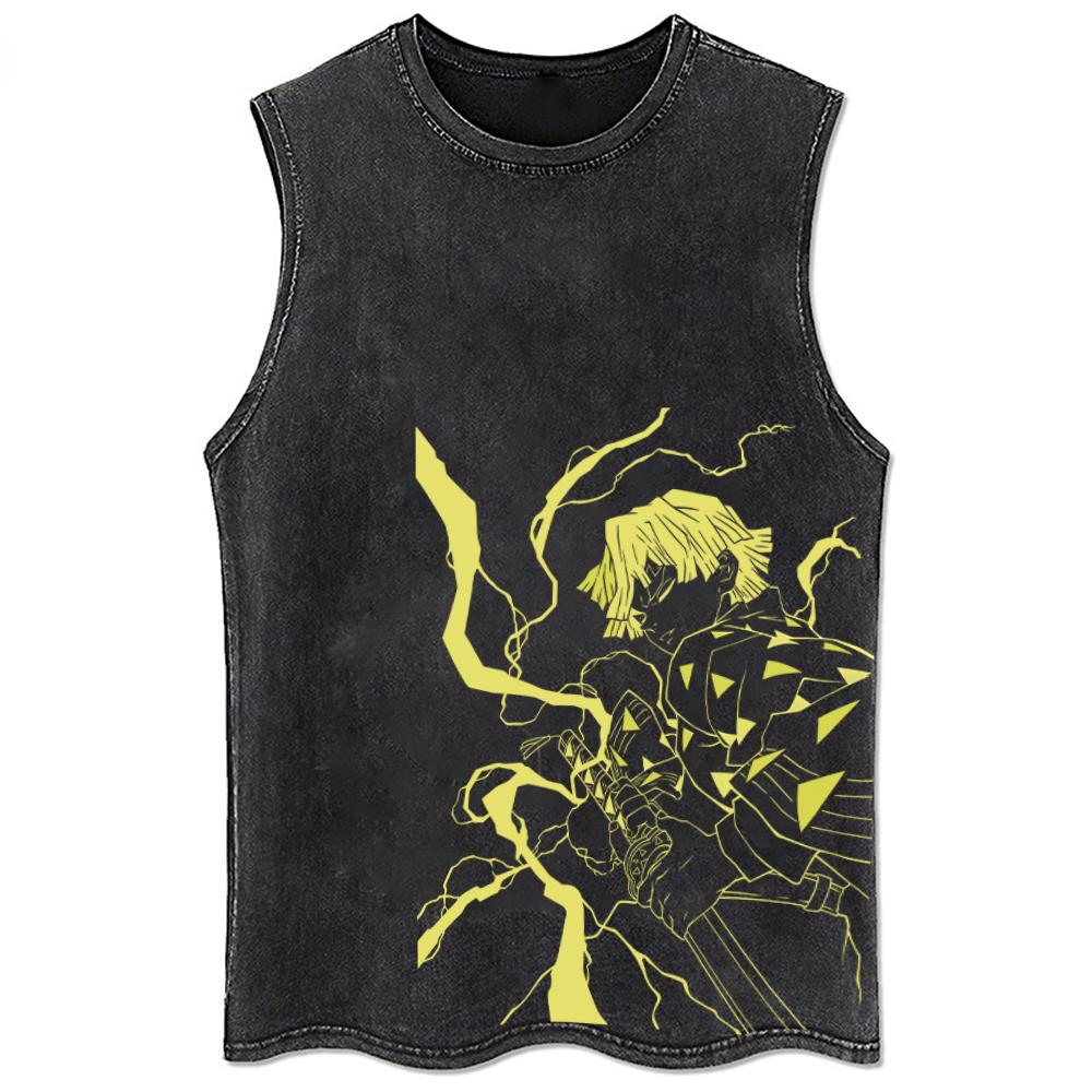 Мужская черная футболка Harajuku Washed, хип-хоп, уличная одежда, японская аниме-графика, хлопковая повседневная футболка, летние топы с коротким рукавом, футболка