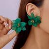 Богемные Преувеличенные Акриловые Большие Серьги-Цветы для Женщин Зеленые Белые Красные Желтые Цветы Пусеты Серьги Девочка Вечеринка Свадебные Украшения