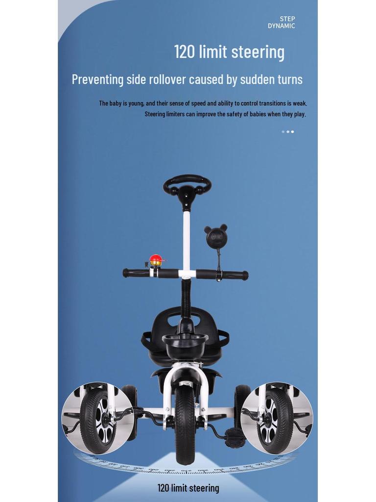 Large Size Tricycle for Kids 1-6 Years - Convertible Baby Stroller & Pedal Bicycle for Kindergarten