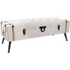 Storage Bench - Beige - Tufted - Storage - Plush Comfort