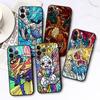 Цветной чехол с изображением Покемона Пикачу для Apple iPhone 11 SE 7 13 Pro Max, чехлы 8 XR XS X 12 Mini 6s 14 Plus 14Pro 12pro, черный мягкий чехол