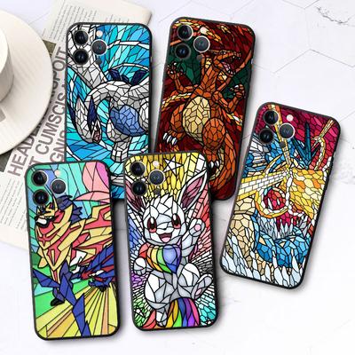 Цветной чехол с изображением Покемона Пикачу для Apple iPhone 11 SE 7 13 Pro Max, чехлы 8 XR XS X 12 Mini 6s 14 Plus 14Pro 12pro, черный мягкий чехол