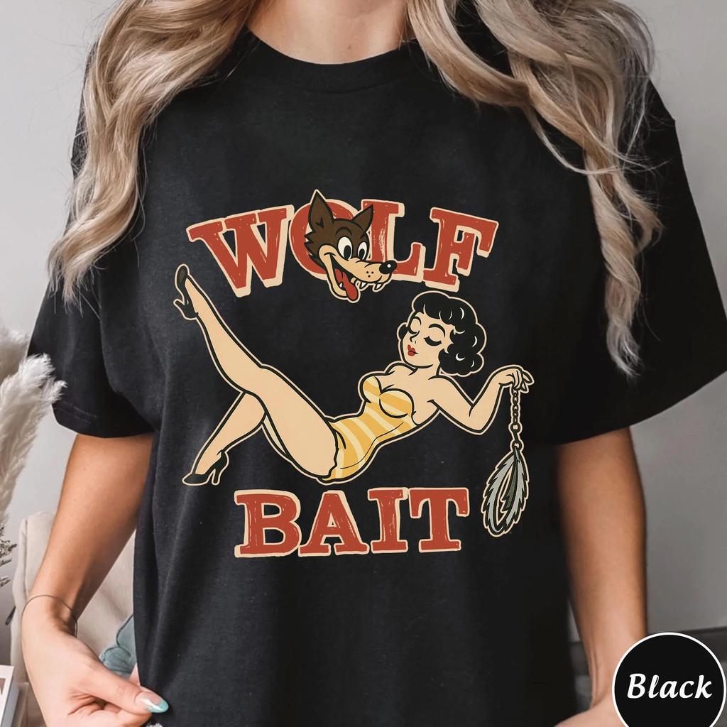 Wolf Bait ShirtTrending Unisex Tee ShirtUnique Shirt Gift Summer Unisexs and Womens Loose and Breathable Tshirt Top