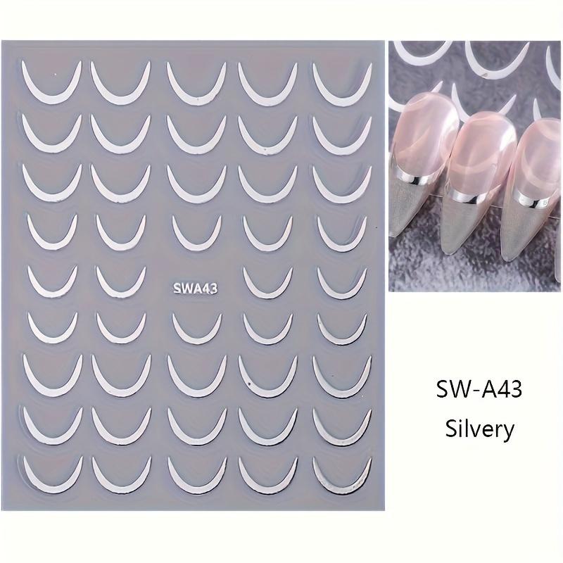 3D металлическая французская полосатая наклейка для ногтей золотые серебряные линии простой слайдер DIY маникюрные аксессуары
