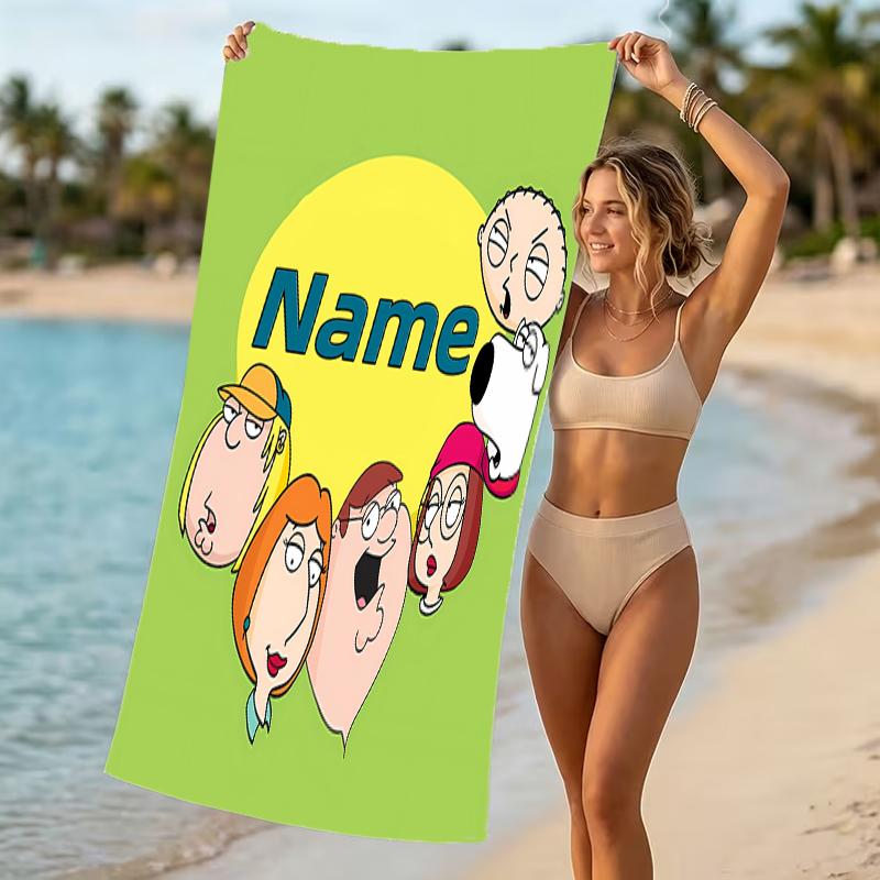 Customizable personalized beach towels Family Guy themed designs.Suitable for the beach, yoga, sports;ideal as beach accessories