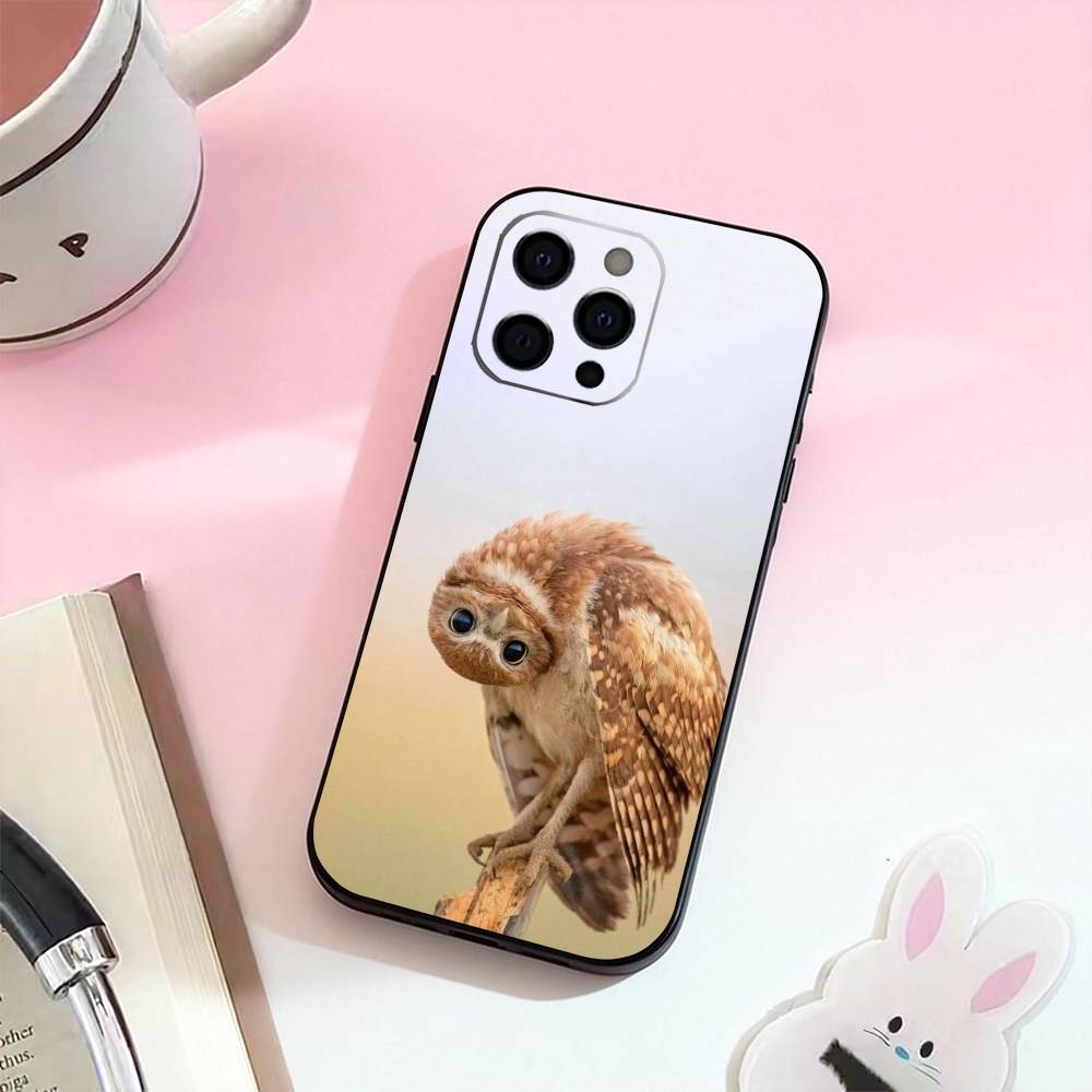 Милый Чехол-Сова Для iPhone 17,16,15,14,13,12,11 Plus,Pro,Max,XS Силиконовый Мягкий Чехол