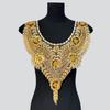 Light Luxury Gold Round Neck Lace Bead Sequined Flower Collar Cloth Sticker Heavy Industry Embroidered Dress Performance Costume Decoration