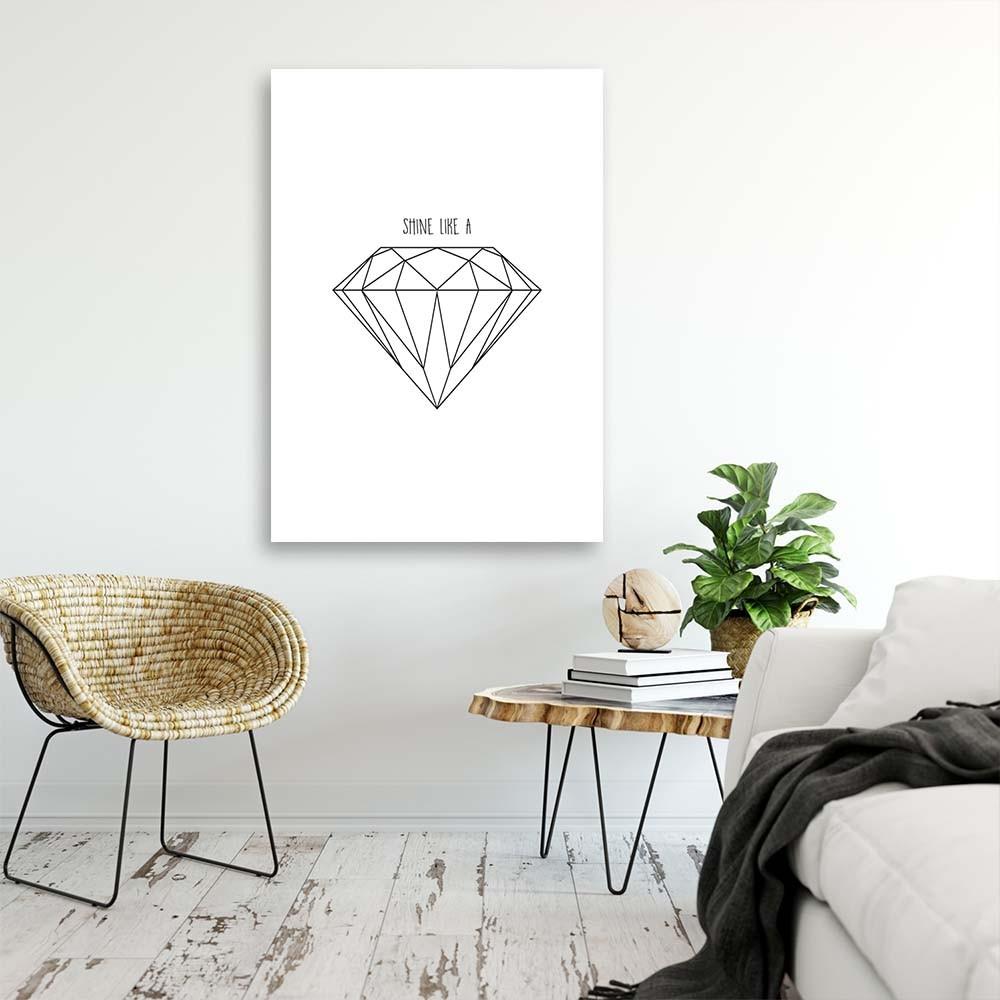 Canvas print, Drawn diamond