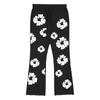 European and American High Street Foam Kapok Flower Printed Casual Fashion Micro Horn Pants