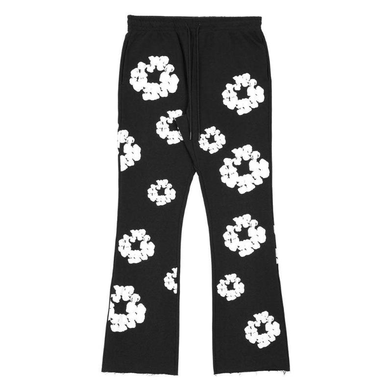 European and American High Street Foam Kapok Flower Printed Casual Fashion Micro Horn Pants