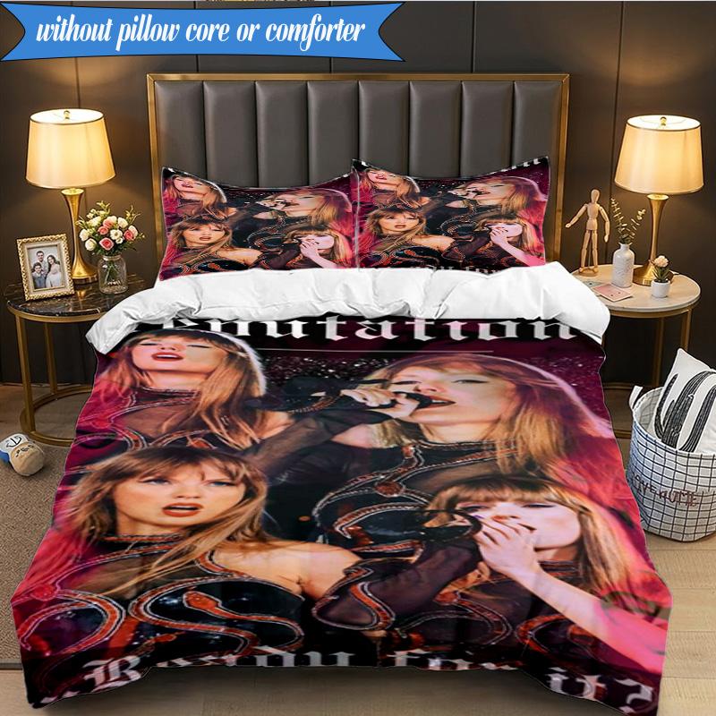 Taylor music 3pcs K-pop music group Bedding set,Ideal for Bedroom, Dormitory,Including Duvet Cover And 2pcs Pillowcases,Fan gifts
