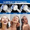 New 3-mode Negative Ion Booster Filter Shower Head One-button Water Stop Handheld Water-saving Bathroom Accessories Set