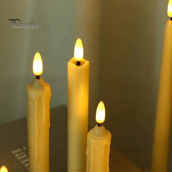 6 Pcs LED Taper Candles Flameless Electric Fake Candles Cordless Flickering LED Tea Light Decoration for Wedding Xmas Window Decor