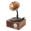 Portable Bluetooth Speaker Wood Grain Vintage Rotatable Record Player Shape Stereo Speaker