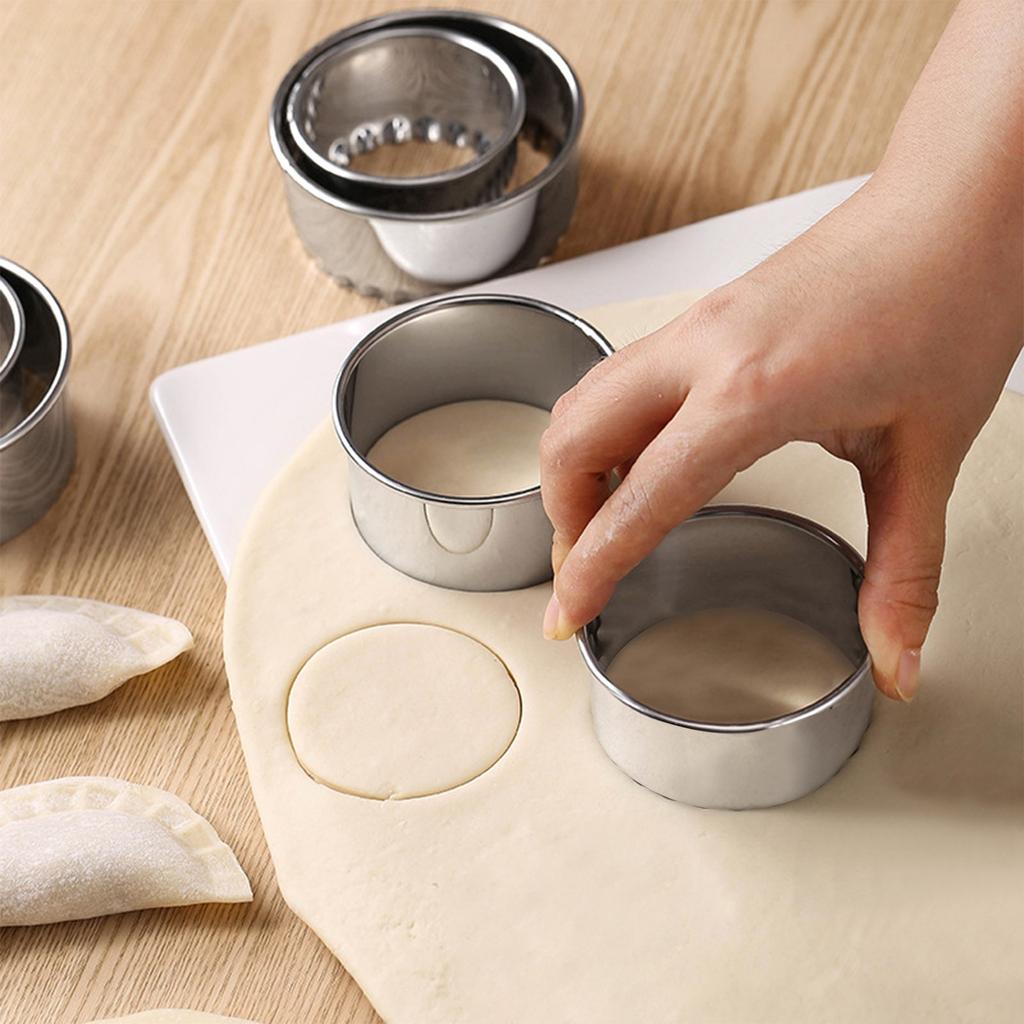 Stainless Steel Dumpling Skin 5-piece Set Mold, Kitchen Noodle Skin Of Different Sizes, Stainless Steel Circular Cutting