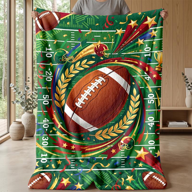 Football Melting Art Theme blanket Lightweight Warm Flannel Blanket Decorative Throw Blanket for Home Decoration