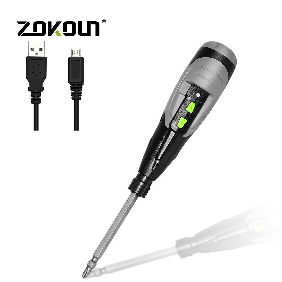ZOKOUN 3.6V Electric Screwdriver Handheld Tool with Quick Release Dual Head Screwdriver LED Light USB Charging Handheld Cordless