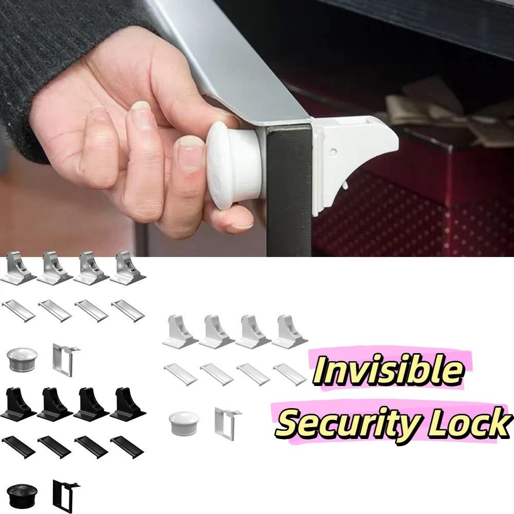 Self-adhesive Magnetic Child Lock Screw Fixed Invisible Magnetic Locks Child Safety