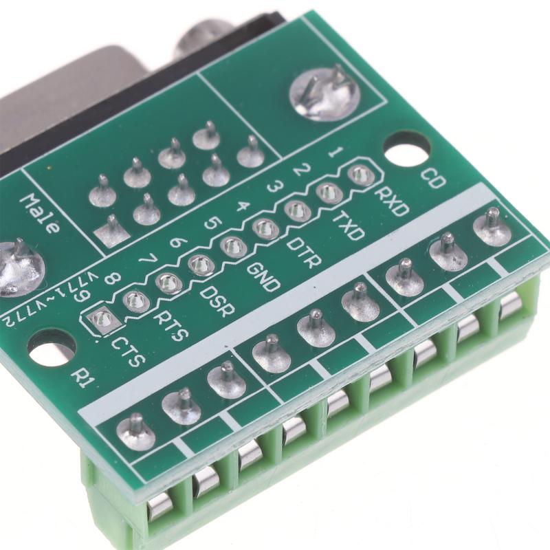 5Pcs Db9 Male Female Adapter Signals Terminal Module Rs232 Rs485 Serial To Terminal 9-Pin 9-Hole Connector