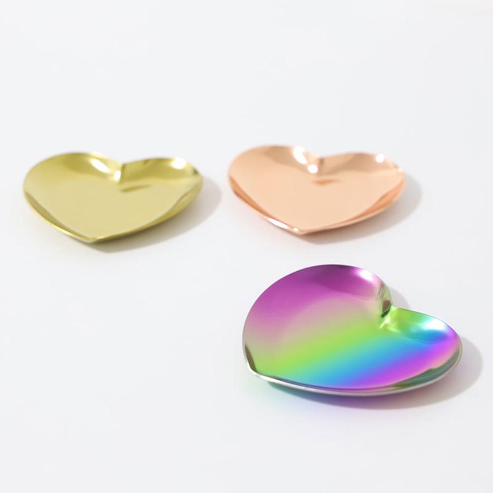Heart-shaped Jewelry Storage Tray Golden Jewelry Display Tray Jewelry Storage