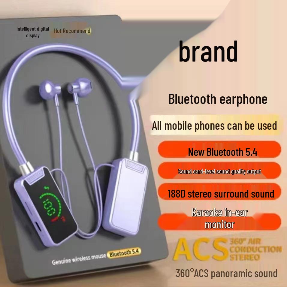 Bluetooth-наушники-гарнитура с большим аккумулятором, цифровым дисплеем и слотом для карты для спорта и игр