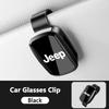 Car Sunglasses Holder Eyeglasses Hanger Sun Visor Glasses Clip For Jeep Grand Cherokee Wrangler JK Gladiator Compass Renegade AJS1