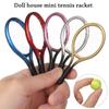 Tennis Racket Mini Tennis Racket&Ball Miniature Tennis Racket Doll House Tennis Sport Tennis Model