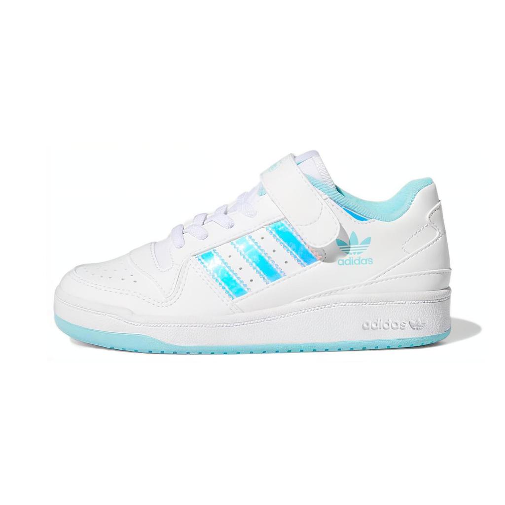 adidas Оригинальные FORUM Радужные Низкие Скейтбордические Кроссовки Бело-Синие Детские Возраст 3-7 Лет GZ8846