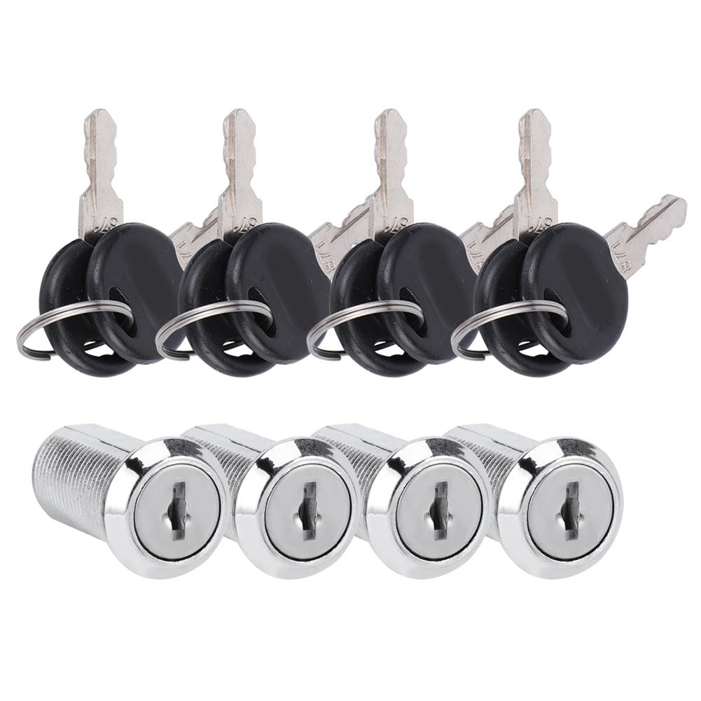 4 Set Cam Lock Zinc Alloy File Cabinet Mailbox Drawer Slidding Door Safety Locks with