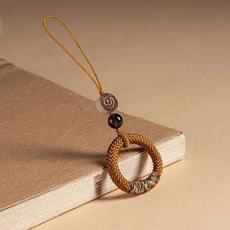 Шарм на запястье для телефона в китайском стиле, ремешок, брелок для пальца для мобильного телефона, ручной работы, с кольцом-пряжкой, подвеска с облачным узором