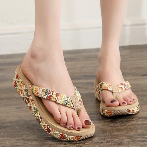 Fashion Shoes Women Rubber Flip Flops Ladies' Slippers Luxury Slides Med Shale Female Beach Platform Soft Hawaiian Designer Flat Sabot