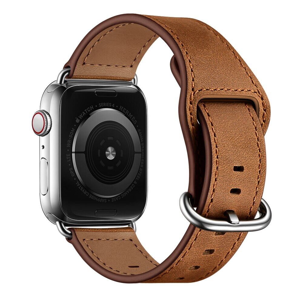 Genuine Leather Strap for Apple Watch Band  44mm 45mm 42mm Luxury Watch Band for IWatch Serie 7 3 4 5 6 Se 4 Fashion Watch Strap