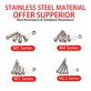 880 pcs stainless steel internal angle nuts and bolts set - M2, M3, M4, M5 hexagon heads - includes flat washers