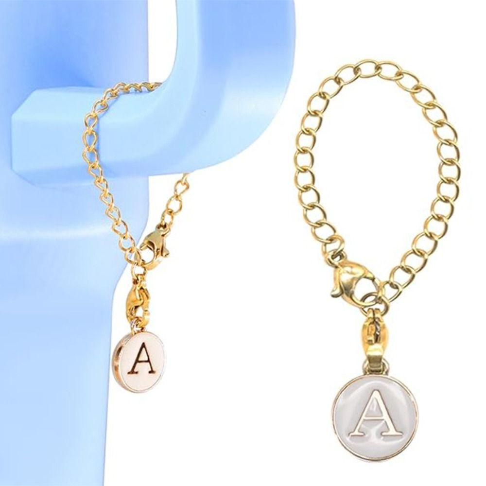 Белый/Черный Цепочка-ручка для чашки для воды Персонализированный Шарм-ручка Креативный Шарм с буквой для чашки Чашки