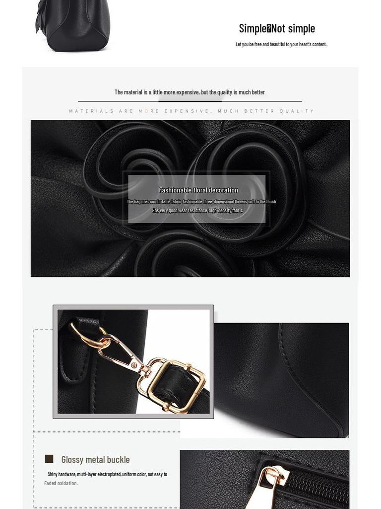 2025 Women's Rose Handbag: Elegant Large Capacity Crossbody & Shoulder Bag