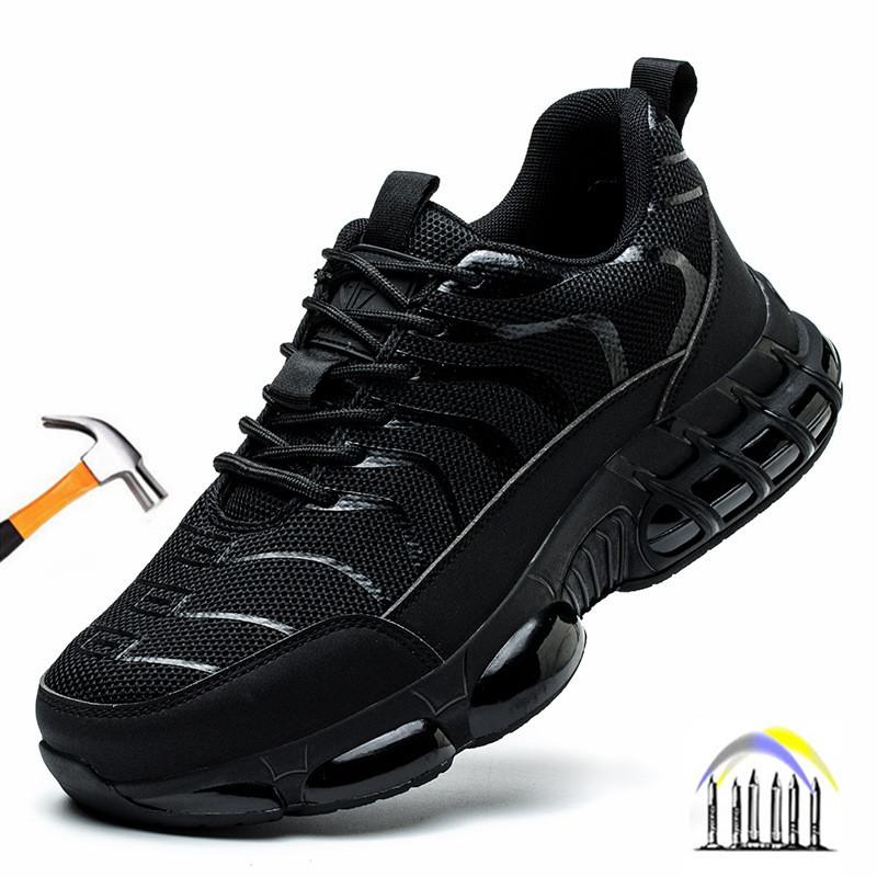Steel Toe Shoes For Men Indestructible Work Shoes Lightweight Steel Toe Sneakers Women Puncture Proof Non Slip Safety