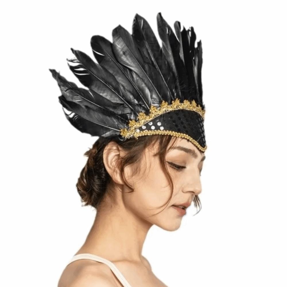 Vibrant Elegant Feather Headdress Adjustable Headwear Peacock Headpieces  Carnival