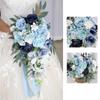 Wedding Bridal Bouquet Toss Romantic Elegant Bridesmaid Artificial Rose Flowers for
