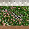 Spring Floral Backdrop Green Leaf Fence for Photography, Weddings Birthdays Perfect for Photo Studio Props