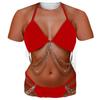 Веселая мужская футболка бикини с 3D-принтом размера плюс, поддельный пресс, косплей, новинка, индивидуальная спортивная дышащая быстросохнущая футболка