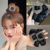 Elegant Korean Satin Scrunchie with Rhinestone Design