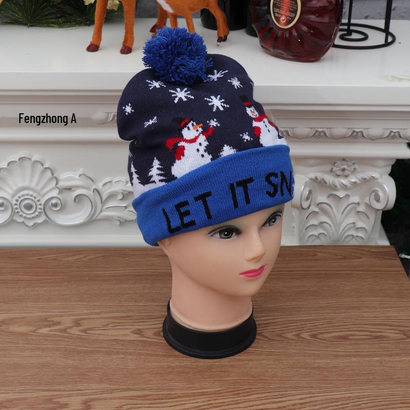 LED Light-Up Knitted Christmas Hat for Adults & Kids - Festive Party Accessory