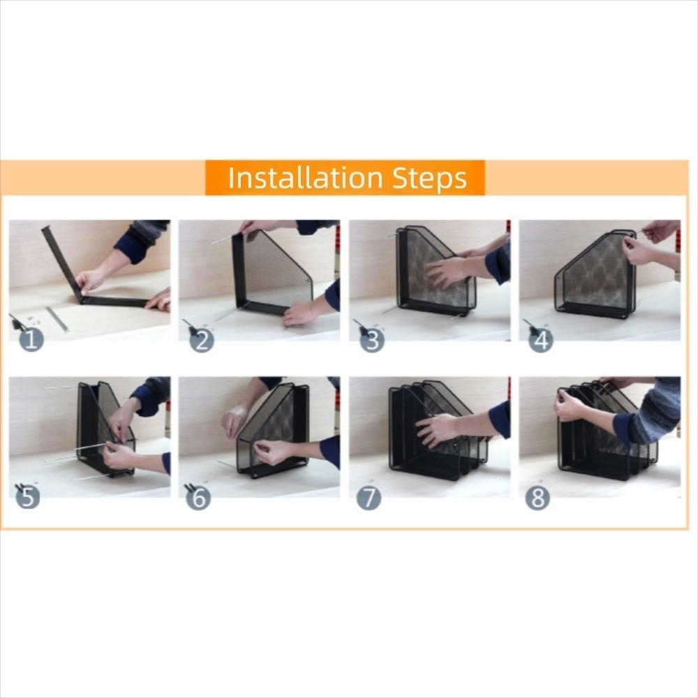 Data Rack 3 Tier File Frame Wire Mesh Standing Desktop File Folder Metal File Rack Restaurant