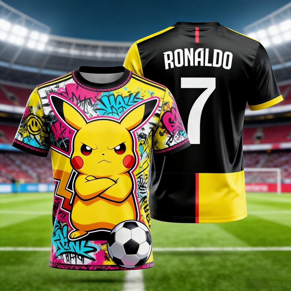 New JUL Marseille Rap Printed Jersey Hip Hop Football T-shirt Training Unisex Children's 3D Pink