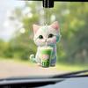 Milk Tea Cat Hanging Decoration with Bead Chain Double-sided Acrylic 2D Cartoon Kitten Car Rearview Mirror Hanging Ornament Pendant