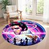 Elegant Elvis Round Floor Rug Suitable for Outdoor Entryway Kitchen Balcony Anti-slip Round Rug Anime Office Decor