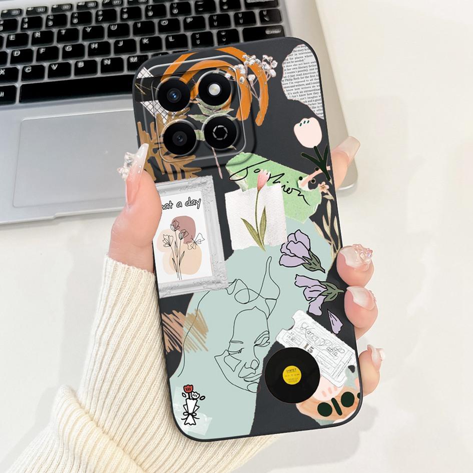 For Honor X7c 4G Case ALT-LX2 Shockproof Cover Sweet Girls Love Heart Soft Liquid Silicone Phone Cases For Honor 200 Smart Coque