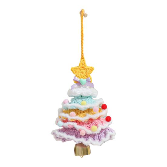 Рождественское украшение на елку многослойное мини-вязаное крючком рождественское дерево подвесное украшение